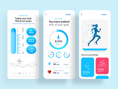 Hydration or Fitness Mobile application design