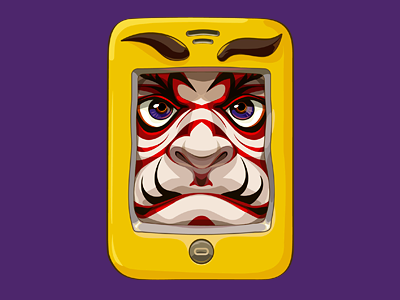 Phone-man illustration mask