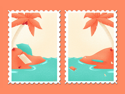 Stamp design illustration