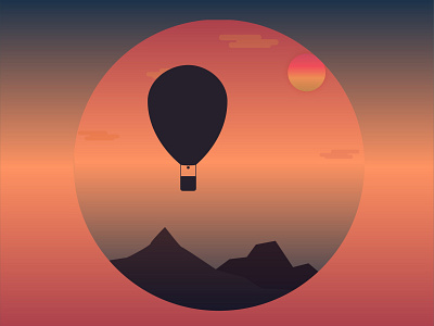 Hot Air Balloon- 02 dailylogochallenge design dribbble dribbleinvite flat hot air ballon illustration minimal vector