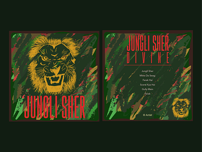 Album Art- Weekly Warm Up album art album cover design divine dribbble hiphop illustration india indianartist jungle lion music rap roar scratchy vector warmup weekly warm up wild