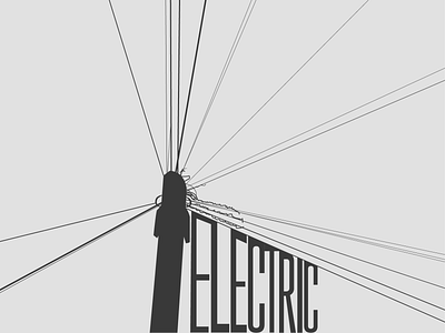 Pole Album- 06 dailychallenge design electric electric pole electricity flat illustration minimal pole poles typographic typography vector wires