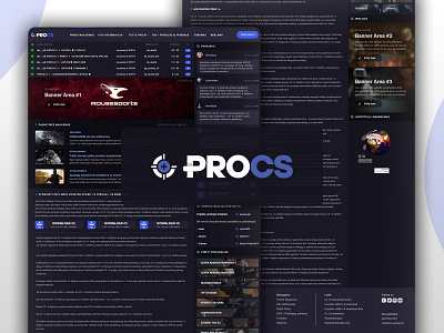 PROCS Gaming blue counterstrike cs cs1.6 dambrauskas dark darkblue darkui design game gaming gaming website justas justasdambrauskas template ui uiselection