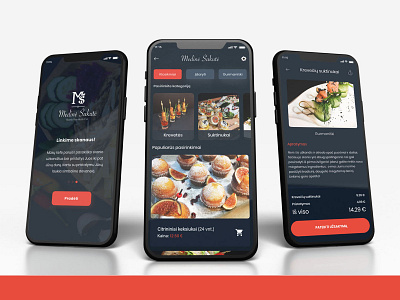 Medinė Šakutė App Design app app design application application design dambrauskas dark design food food app food ordering justas justasdambrauskas mobile mobile app mobile app design mobile design mobile ui ordering app ui uiselection