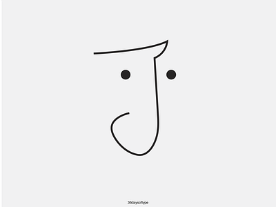 Letter J 36daysoftype alphabet donaldtrump face illustration illustrator language minimalist trump typogaphy