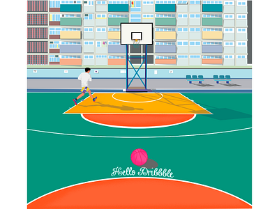 HELLO DRIBBBLE basketball debut debut shot dribbble firstpost firstshot flat flat illustration hello dribble hello world hellodribbble helloworld kobe kobe bryant kobebryant lakers