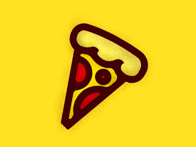 Pizza slice doodle food icon illustraion pizza pizza logo sing slice yellow