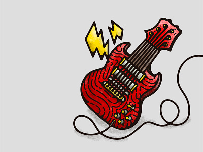 Tasty Rock and Roll branding cartoon decoration design doodle electric guitar guitar illustration illustrations metal music musical instrument power punk punk rock punkrock rock rock and roll typography vector