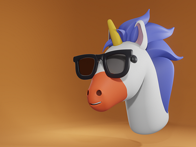 3D Unicorn 3d blender branding design illustration mascot