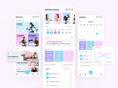 Workout & Fitness App UI fasting