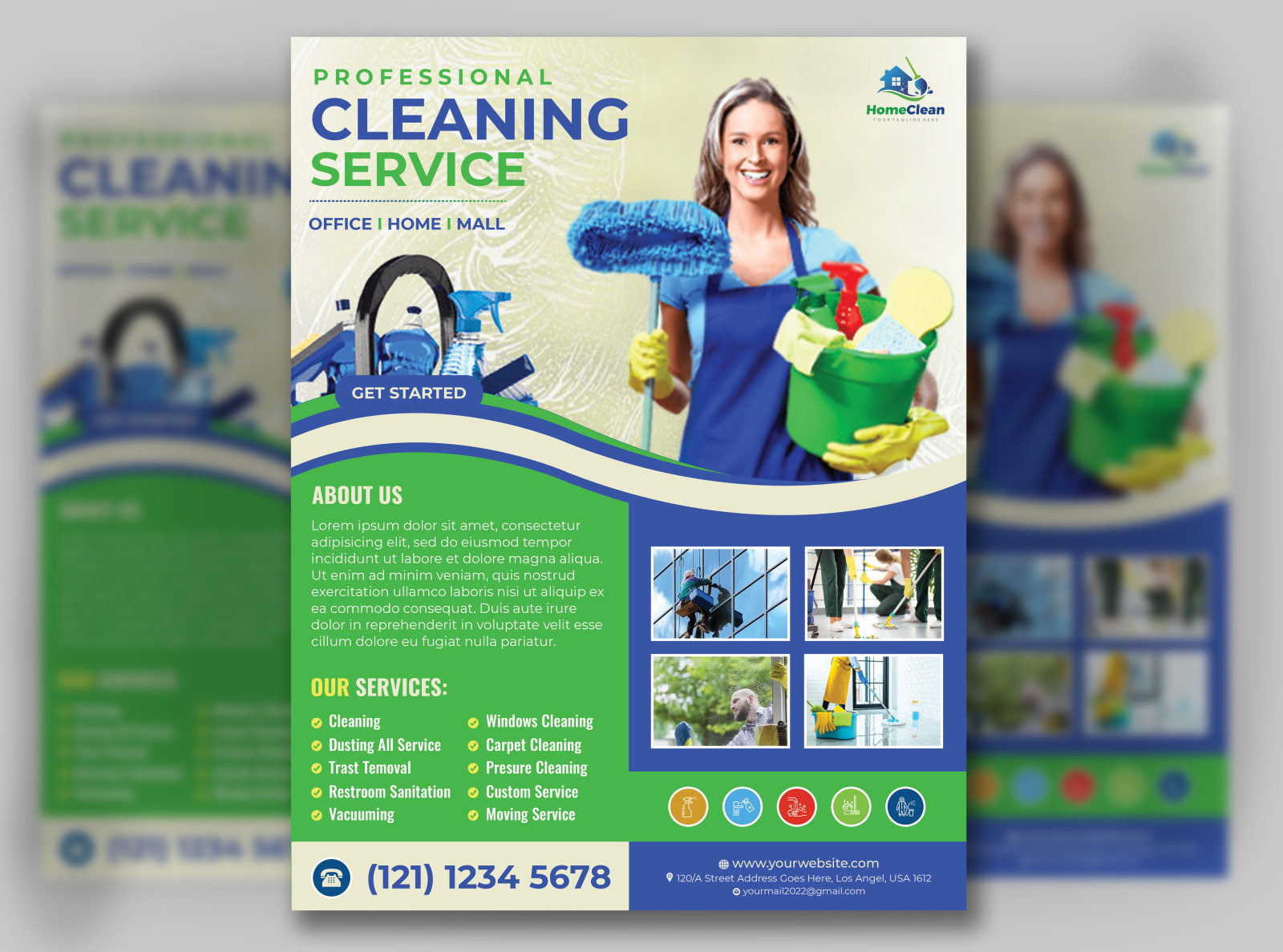 Cleaning Service Flyer Design Template by Md Abdulla Al Noman on Dribbble