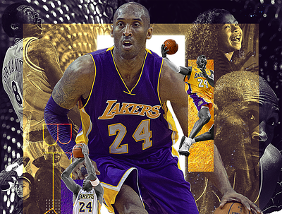 Kobe & Gigi design digital art gigi graphic design kobe lakers nba photoshop sports tribute type typography