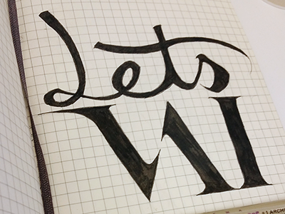 Let's Vai design handdrawn ink letting moleskine portuguese scrpit sketch typography