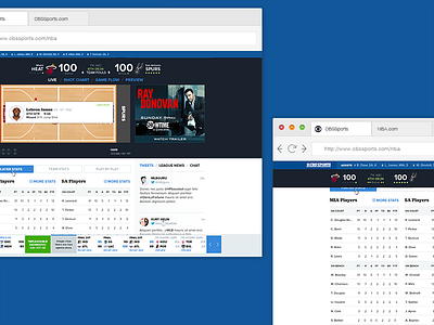 NBA Gametracker basketball cbssports desktop nba product design scores sports ui design ux design web design