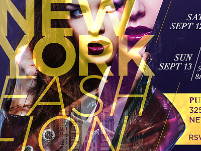 2015 New York Fashion Week double exposure fashion flyer design new york fashion week nyfw photoshop typography