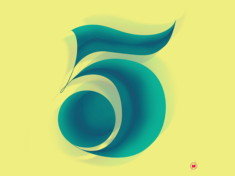 5 illustration 36daysoftype lettering hand drawn photoshop instagram 36 days of type type graphic design abstract 5 typography