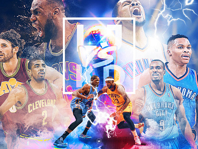 LJ v KD basketball cavaliers cavs digital art kevin durant lebron james nba okc thunder typography