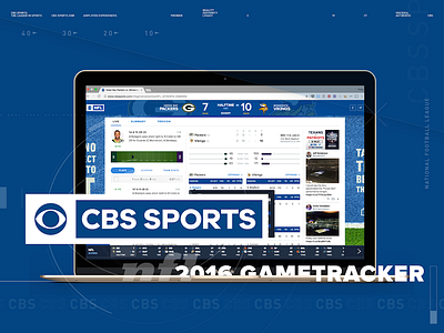 2016 CBSSports NFL Gametracker cbs design football mobile nfl responsive sketch ui design ux design