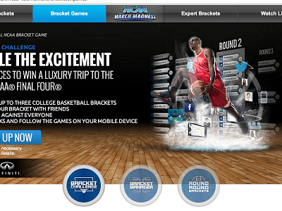 NCAA Bracket Games Landing Page for CBSSports.com brackets cbs college basketball march madness navigation ncaa photo manipulation