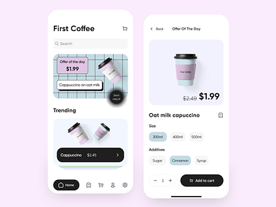 Coffee Ordering App 3d animation app app design branding design figma graphic design illustration logo motion graphics ui ux vector