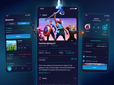 eTourney - Online Gaming Tournaments 3d animation app app design branding design figma graphic design illustration logo motion graphics ui ux vector