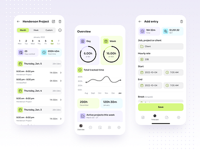 Time Tracker | Mobile App UI