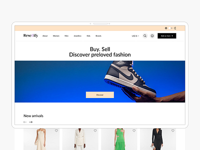 Resale platform | E-commerce | Web bags clothing design e commerce figma graphic design klarna logo orange pink resale shoes shop ui uidesign ux website