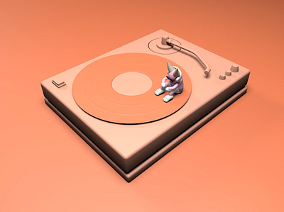 C4D Spinning record player animation 3d c4d design illustration