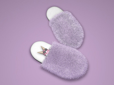 Sleeping in new slippers 3d art cinema4d design illustration