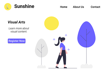 Sunshine homepage landingpage minimalism simple ui ux visual art web website design