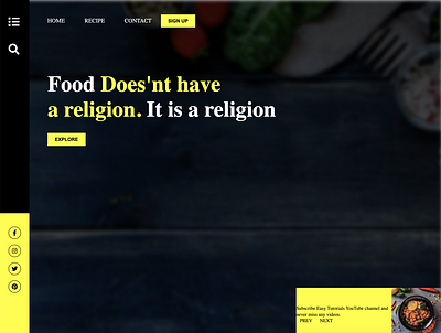 Foodie Website food blog foodie static web design