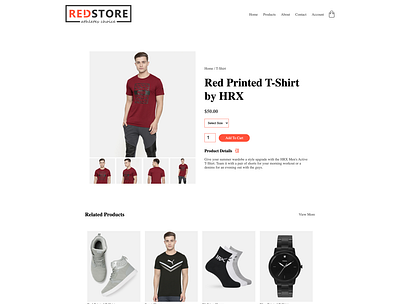 Red Store Ecommerce Website ecommence ecommerce html css product product details web design