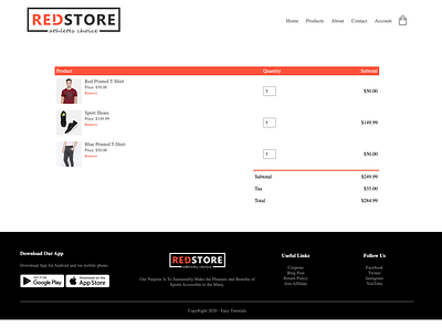 Red Store Ecommerce Website ecommerce ecommerce shop html css shopping cart web design