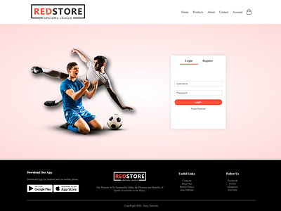 Red Store Ecommerce Website ecommerce ecommerce shop html css login form login page register form web design
