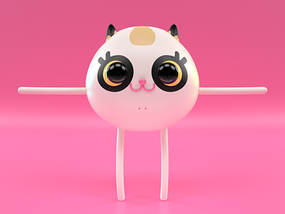 Toasty Character animation c4d cat character character design cute design kitten minimal pink rigging