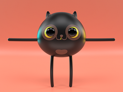 Quinua Character animation c4d cat character character animation character design kitten kitty minimal rigging