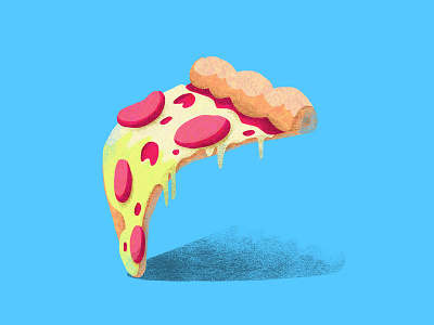 NYC Pizza cheese food illustration junk food nyc pepperoni pizza salami slice