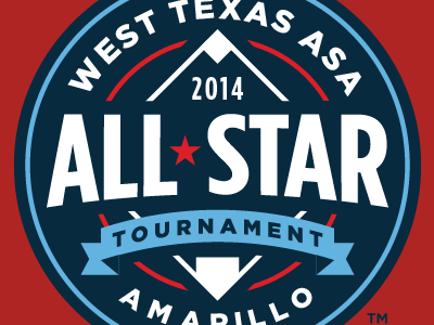 West Texas ASA AllStar Tournament amarillo base baseball blue crest fastpitch home homeplate red ribbon softball texas