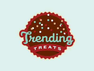 Trending Treats baked candy design food logo type