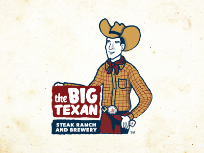 The Big Texan amarillo beef logo retro steak texas