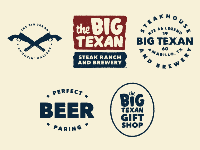 The Big Texan amarillo beef logo retro steak texas