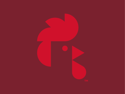 Rooster chicken farm geometric logo rooster