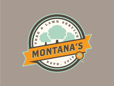 Montana's Tree & Lawn Service brand classic logo modern tree vintage