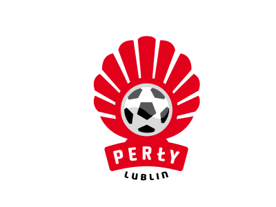 Perły Lublin (Pearls Lublin) logo ball pearl shell soccer team womens