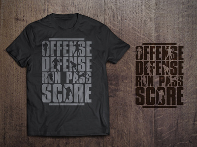 Football t-shirt design defense football offense pass run score tytanilublin