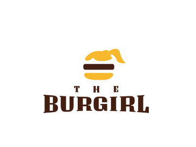 Burgirl logo burger eat food girl logo tasty woman