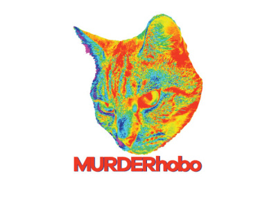 cat murder hobo cat color design illustration logo off kilter shirt design typography