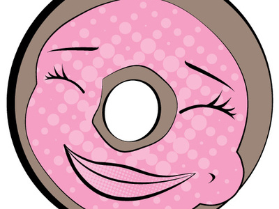 Fresh Face donut logo smile vector illustration