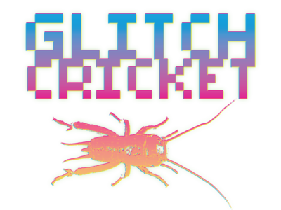 Glitch Cricket blurred gradient illustrator typogaphy