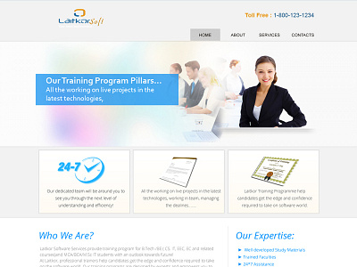 Website - institute website layout design institute layout training ui website